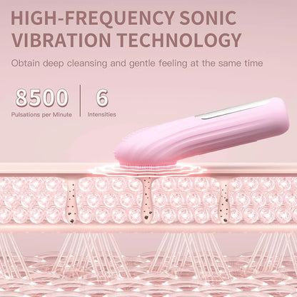 Sonic Facial Cleansing Brush – Waterproof, Rechargeable, Deep Clean Face Scrubber